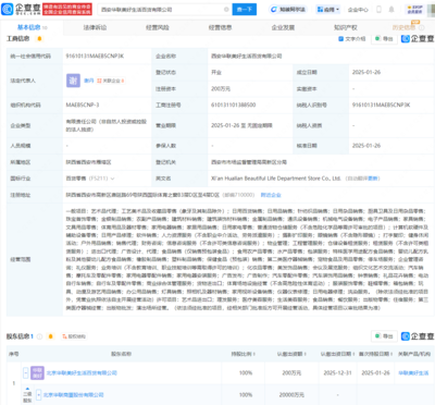 華聯(lián)股份在西安成立百貨公司，加速布局動漫與游藝用品市場
